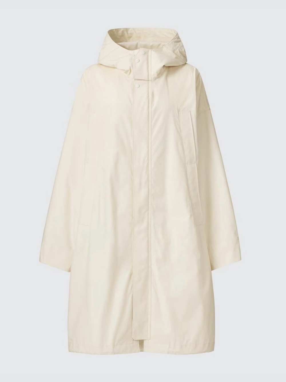 Uniqlo U Utility hooded coat NWT Cream oversized Trench Raincoat M